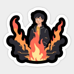 sad cool boy Sticker